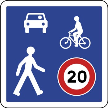 Panneau de debut de voie verte